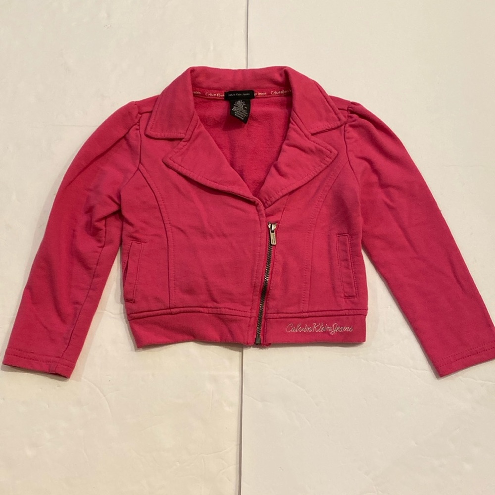 Calvin Klein pink asymmetrical pink jacket 4T